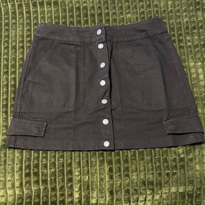 Carmar Black Button-Front Mini Skirt